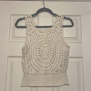 Vintage Boho Open knit detailed crop
